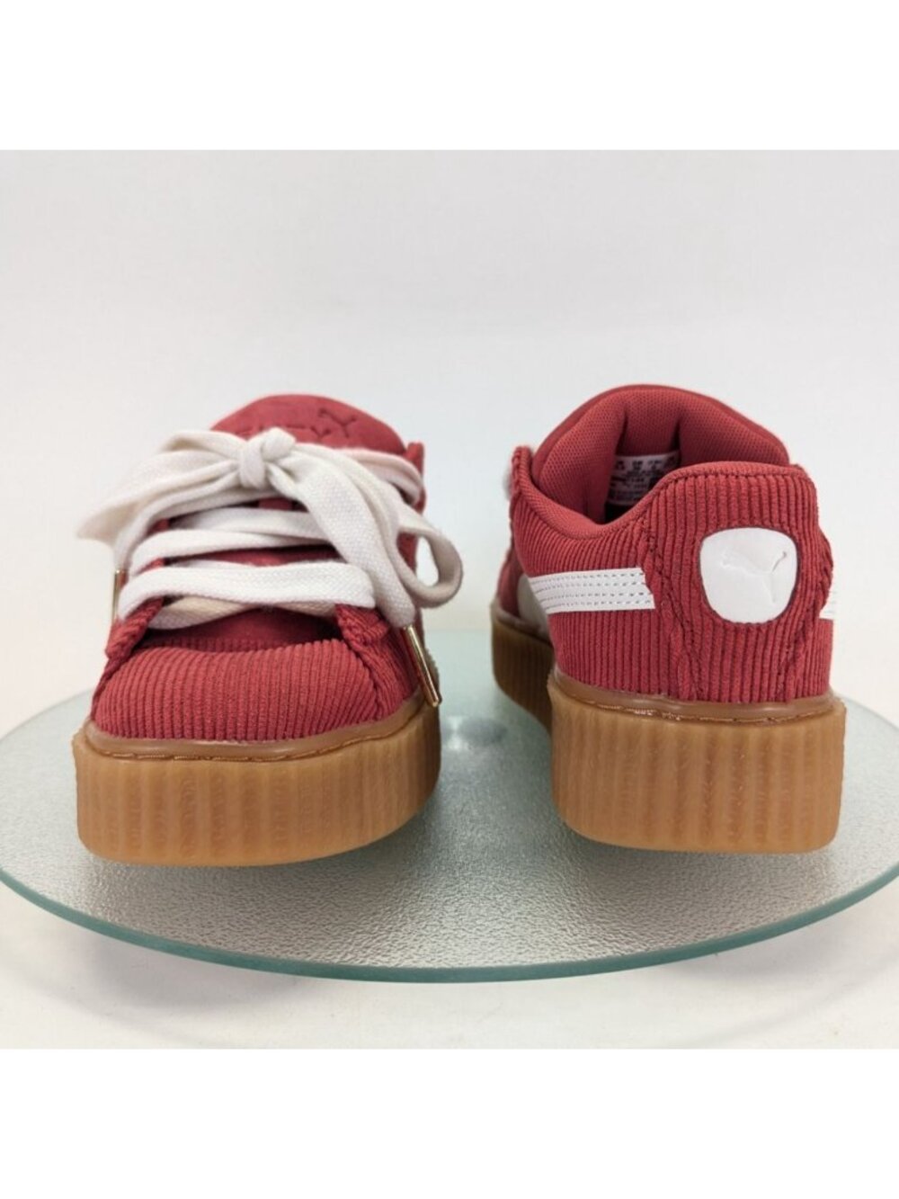 Puma x Rihanna Fenty Creeper Phatty Womens Size 6 Red Corduroy Platform Shoes - Picture 6 of 10